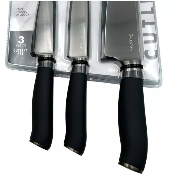 GreenPan 3pc Titanium Starter Cutlery Set Eco-Friendly Heat Treated Slip-Resist - Picture 3 of 12